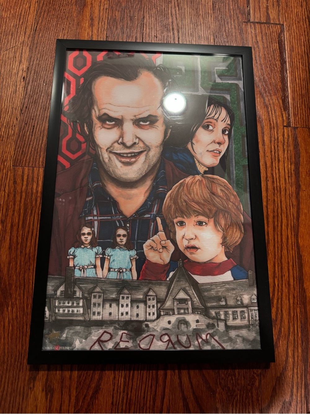 The Shining Framed Art Print - Red, Green, Black
